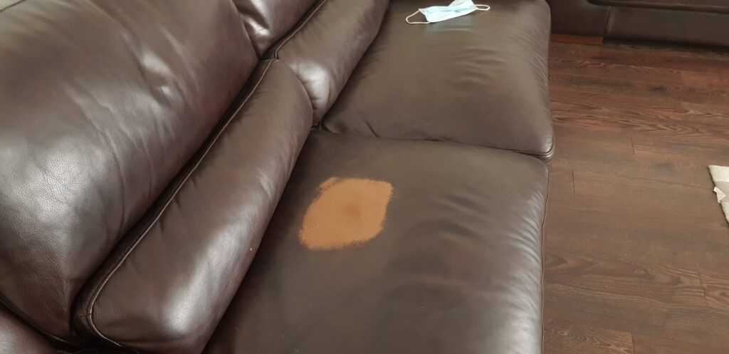 Leather sofa repair lanarkshire - BEFORE